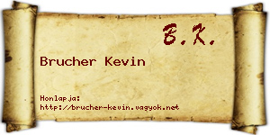 Brucher Kevin névjegykártya